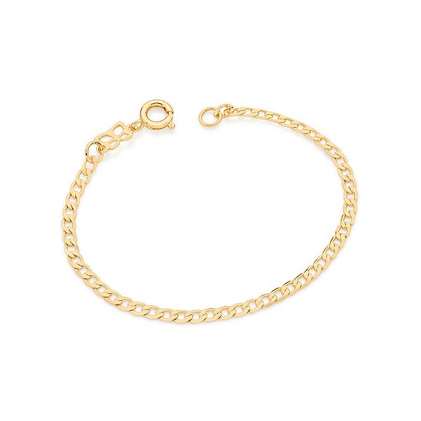Pulseira Rommanel Infantil Formada Por Fio De Elos Diamantados 1X1 MmMed 14 E 16 Cm