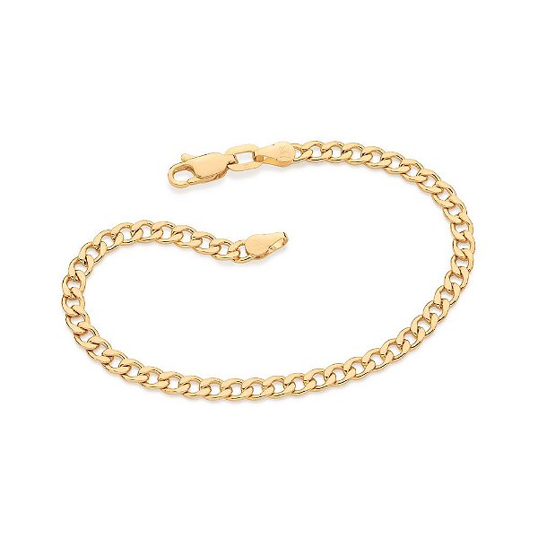 Pulseira Rommanel Formada Por Corrente Elo Grumet 5X4Mm, Fio De 1,0Mm Laminado Med 19 Cm