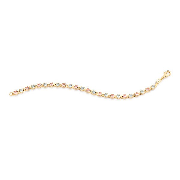 Pulseira Rommanel Composta Por 24 Cristais De 4,0 Mm, Com Fecho Lagosta De 1,1 CmMed 18 Cm (Joia Licenciada Coleção Ana