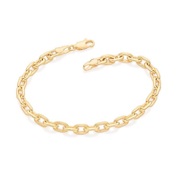 Pulseira Formada Por Corrente De Elo Cadeado Lixado 8,50 X 5,50 Mm Med 20 Cm / 21 Cm / 22 Cm - 552015