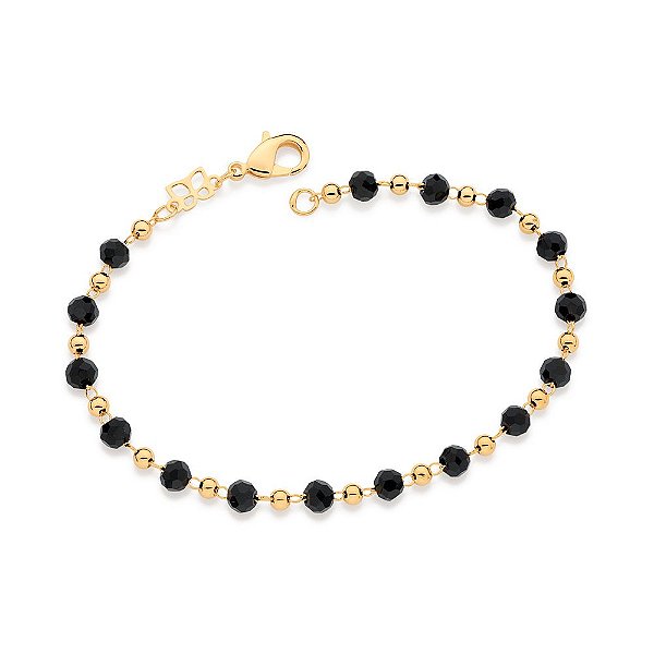 Pulseira Rommanel Composta Por 16 Cristais Facetados De 4,0 Mm Intercalados Por Bolas De Metal De 3,0 Mm, (A Quantidade