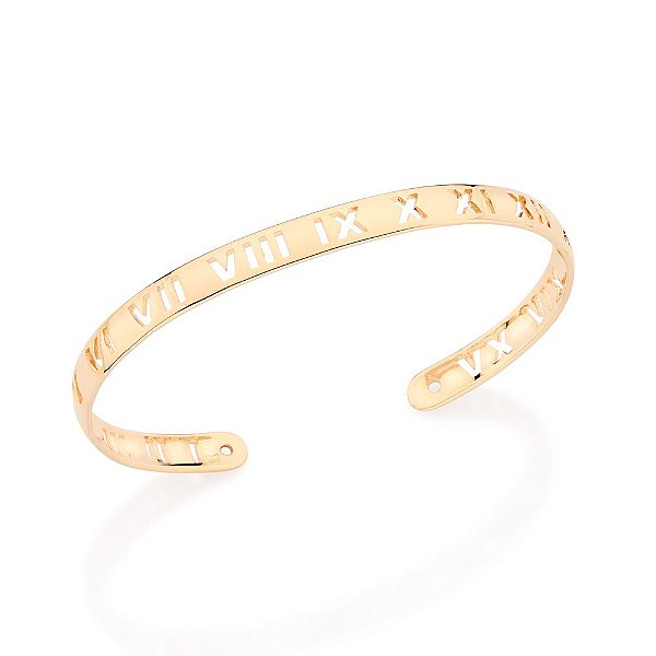 Bracelete Composto Por Algarismos Romanos Vazados,Med, 6,5 Cm