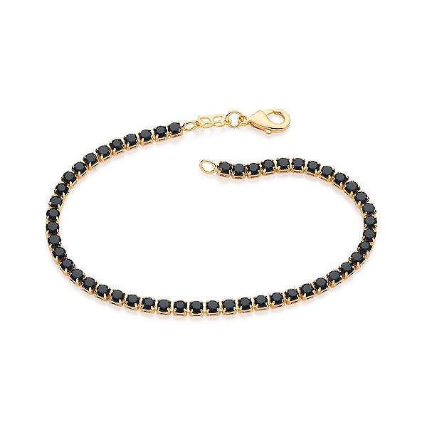 Pulseira Riviera Composta Por 50 Cristais De 3,00 Mm,Med, 20 Cm,