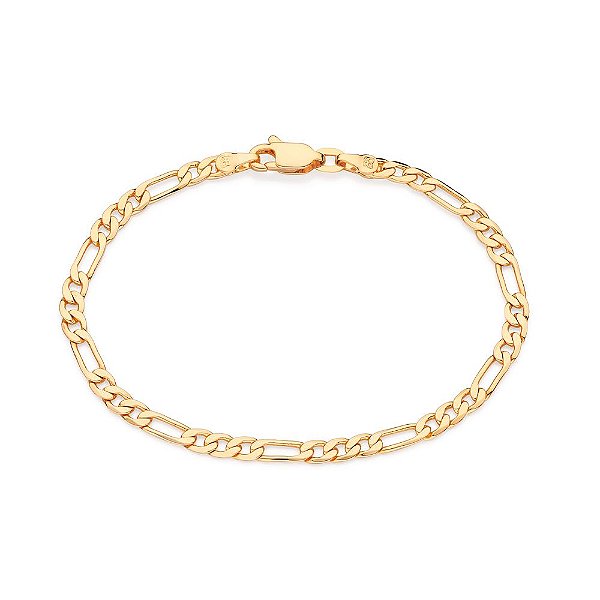Pulseira Infantil Formada Por Corrente Elo 3X1 Fio 0,80 Mm,Med, 16 Cm,