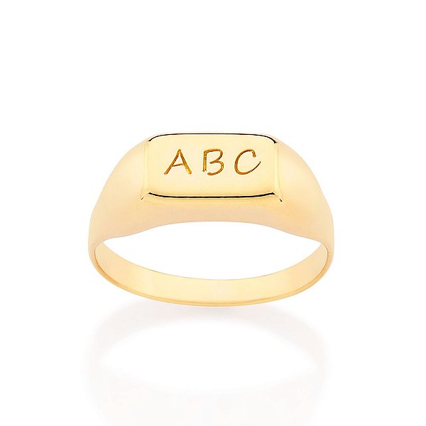 Anel Com Letras Abc Rommanel