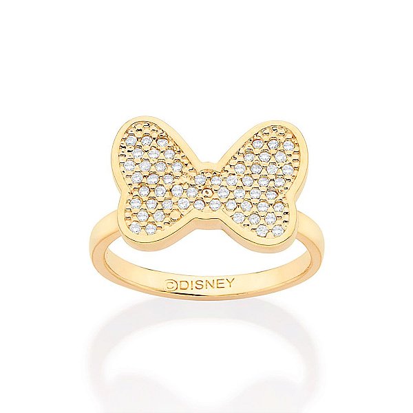 Anel Skinny  Laço Da Minnie Cravejado Por 59 Zircônias De 0,80Mm(Joia Licenciada Coleção Disney) Rommanel