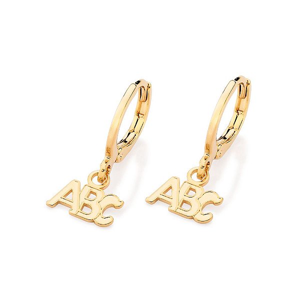 Brinco Argola Composto Por Letras Abcmed 1,9 Cm X 0,9 Cm X 1,1 Cm De Diâmetro Rommanel