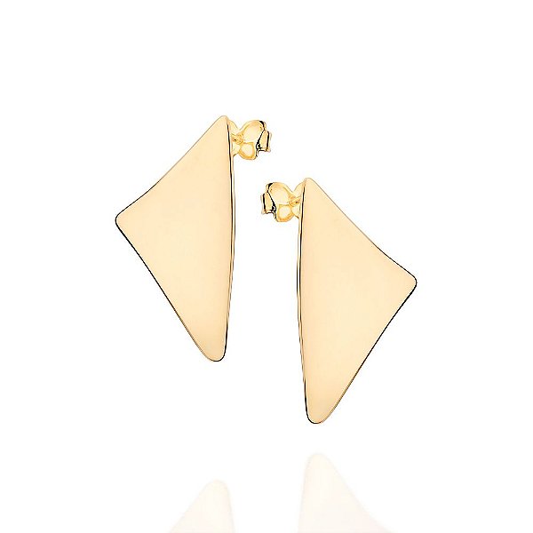 Brinco Botão Formato Triangular Abauladomed 2,8 Cm X 1,6 Cm Rommanel