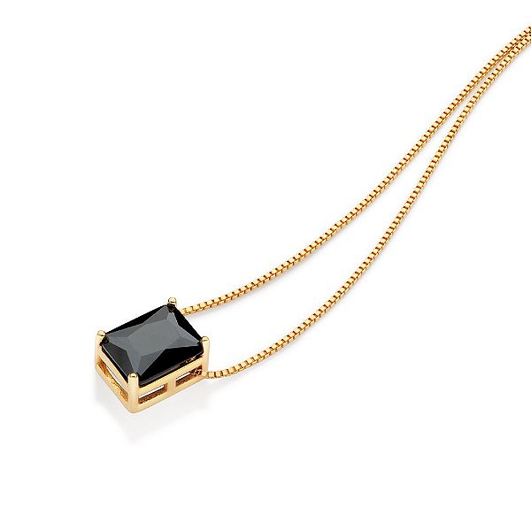 Cordão Formado Por Corrente Veneziana Fio 0,30 Mm Composto Por Pingente Com 1 Zircônia Octagonal De 8,00 X 10,00 Mmmed 6