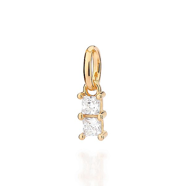 Pingente Composto Por 2 Zircônias Carrê De 3,00 X 3,00 Mmmed 1,4 Cm X 0,4 Cm  Rommanel