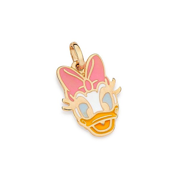 Pingente Formato Rosto Da Margarida Com Aplicação De Resinamed 2,0 Cm X 1,2 Cm(Joia Licenciada Coleção Disney) Rommanel
