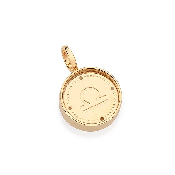 Pingente Escrito Libra De Um Lado E Símbolo Do Signo Do Outro Lado Composto Por Acrílicomed 2,3 Cm X 1,0 Cm Rommanel