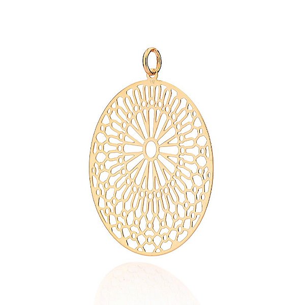 Maxi Pingente Formato Oval Arabescosmed 5,5 Cm X 3,8 Cm  Rommanel