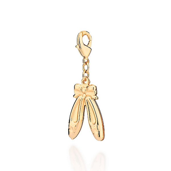 Berloque Formato Sapatilha De Bailarina Com Laçomed3,9 Cm X 1,4 Cm Rommanel