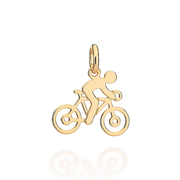Pingente Formato Ciclista Com Detalhes Vazadosmed 2,3 Cm X 2,0 Cm  Rommanel