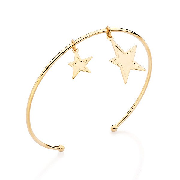 Bracelete Composto Por 2 Estrelas De Tamanhos Diferentes Penduradasmed 6,5 Cm (Externo)(Joia Licenciada Coleção Giovanna