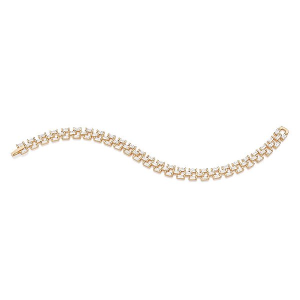 Pulseira Composta Por 77 Zircônias Baguete De 4,00 X 2,00 Mmmed 19 Cm Rommanel