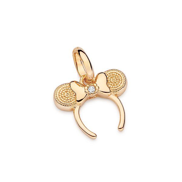 Pingente Formato Tiara Da Minnie Composto Por Laço Com 1 Zircônia De 1,50 Mm.Med. 1,8 Cm X 1,5 Cm.(Joia Licenciada Coleç