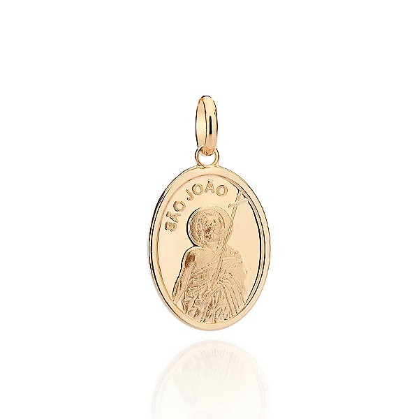 Medalha São João Com Trabalho Acetinado.Med. 2,8 Cm X 1,4 Cm Rommanel