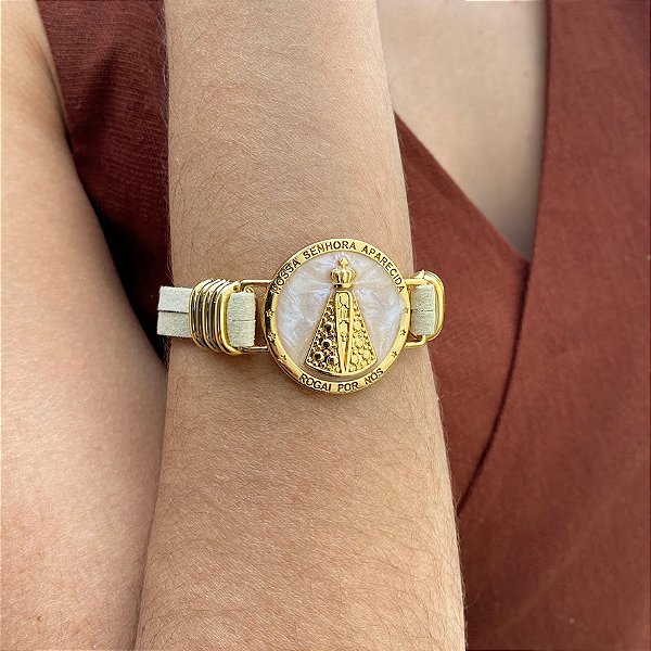 Pulseira Fecho de Imã Medalha Nossa Senhora