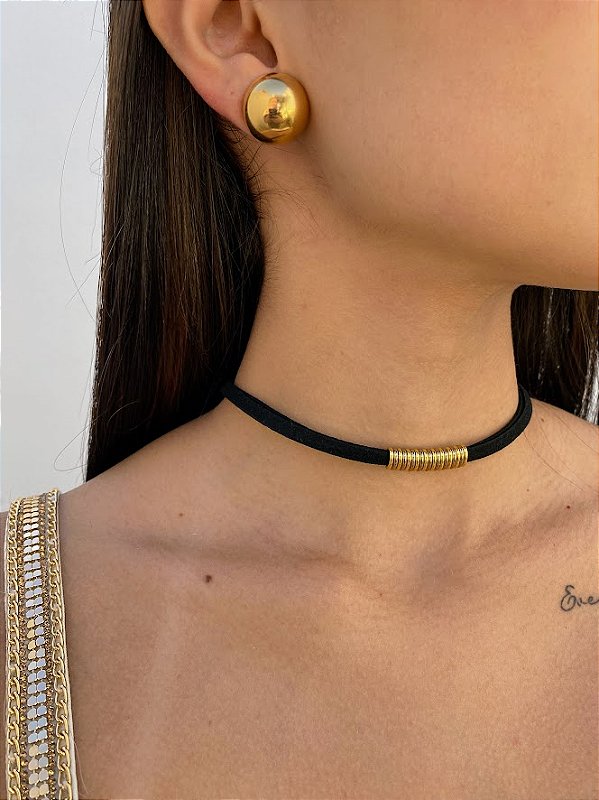 Choker Preto com Entremeios