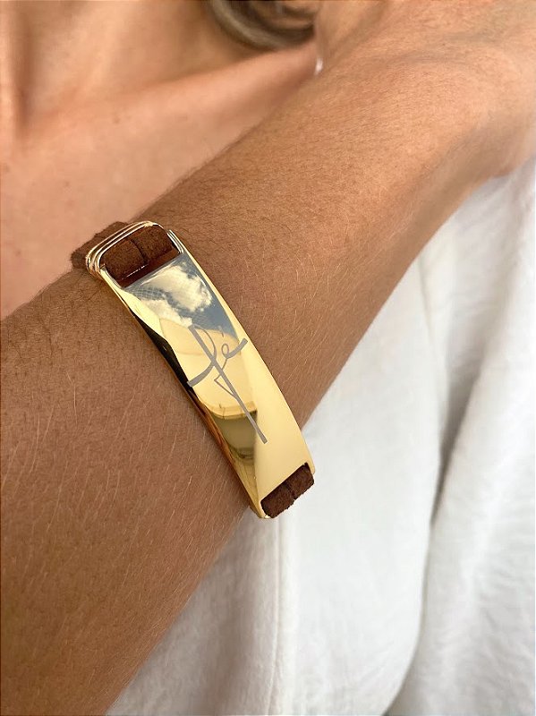 Pulseira Nude Fé com Fecho de Imã