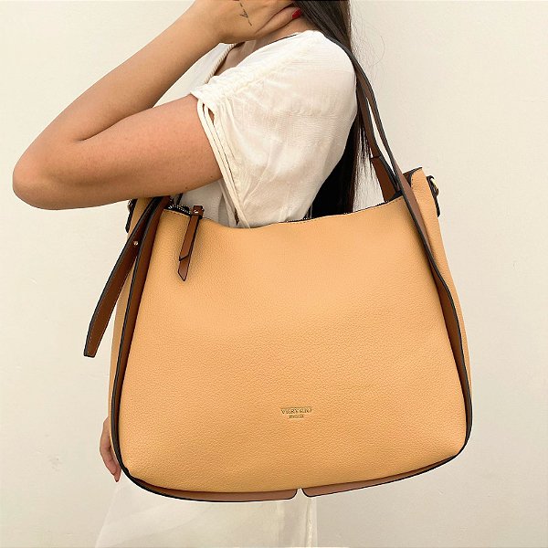 Bolsa Grande Marrom e Nude