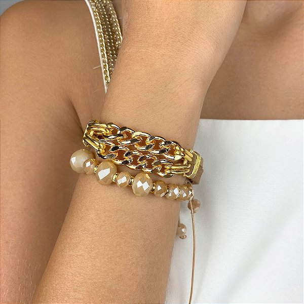 Conjunto de Pulseiras Nude
