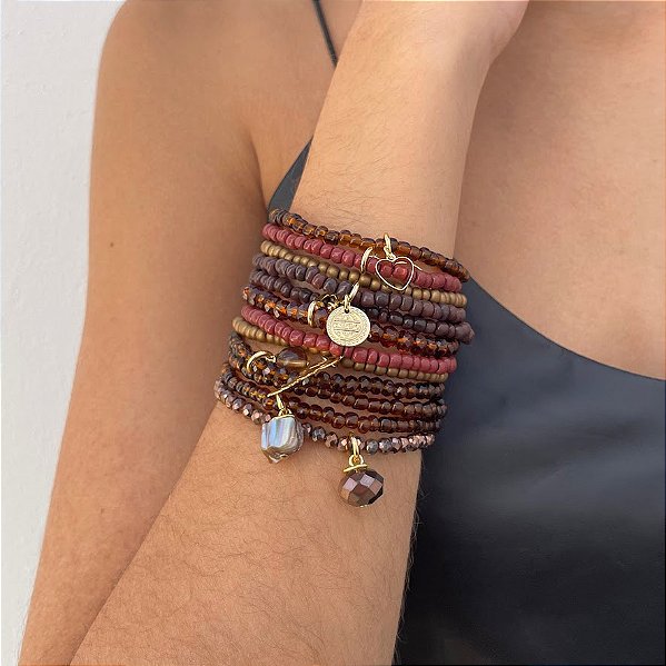 Maxi Pulseira em Tons Terrosos