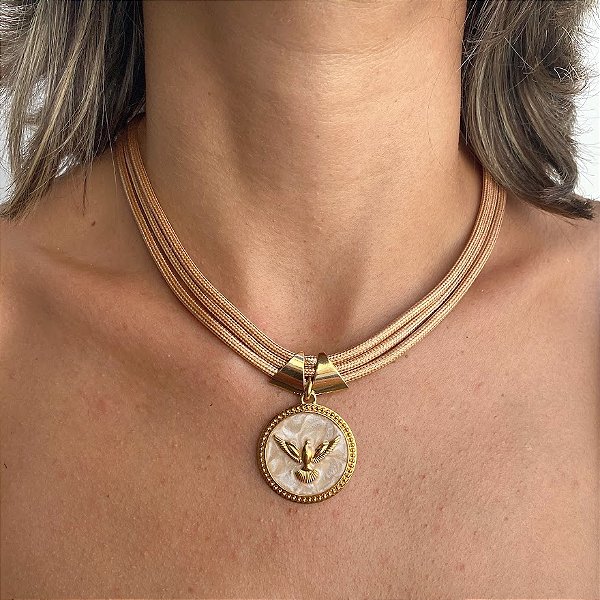 Colar Nude com Espírito Santo