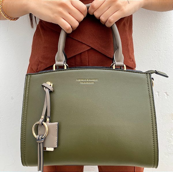 Bolsa Média Elegante Verde Oliva