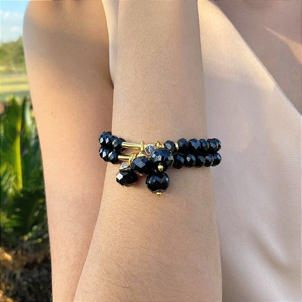 Pulseira Black em Cristais
