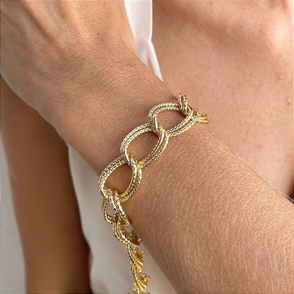Pulseira Banhada em Corrente Elos