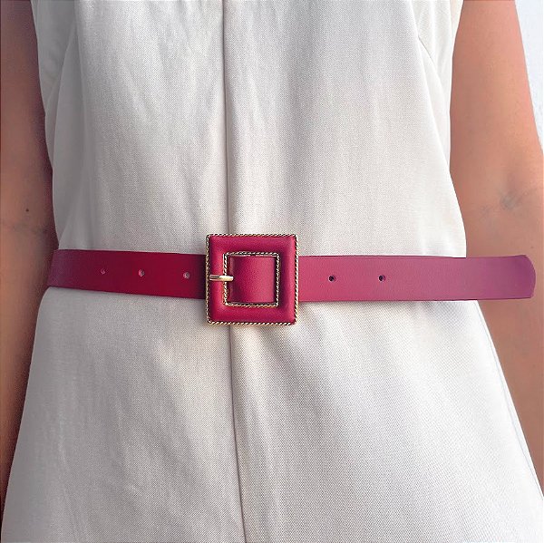 Cinto Vermelho PLUS SIZE com Detalhes Gold