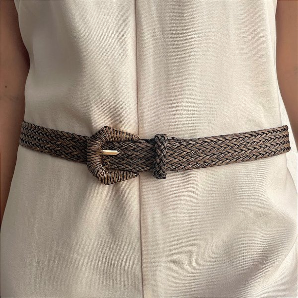 Cinto Atemporal Marrom com Fio Sintético