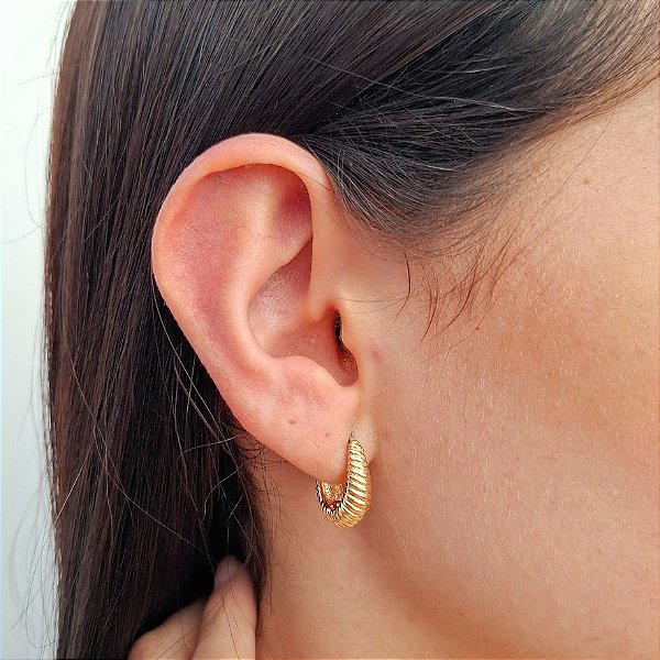 Argola Click Contemporânea Banhada