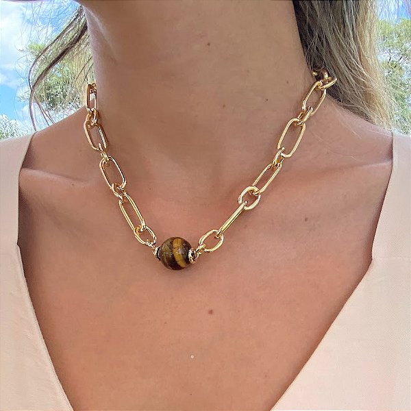 Colar Elos Olho de Tigre