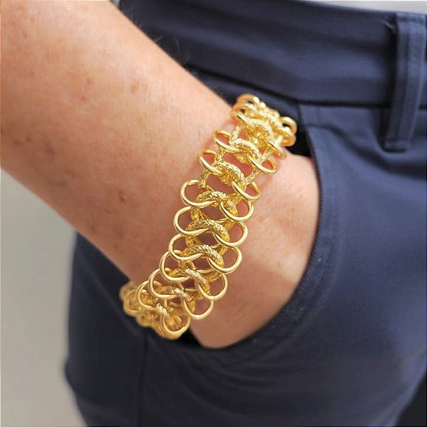 Pulseira em Corrente Entrelaçada
