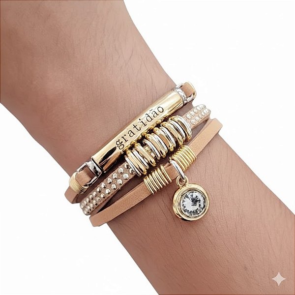 Pulseira Gratidão Fecho de Imã