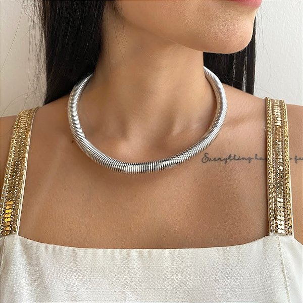 Colar Arco Maleável Prateado