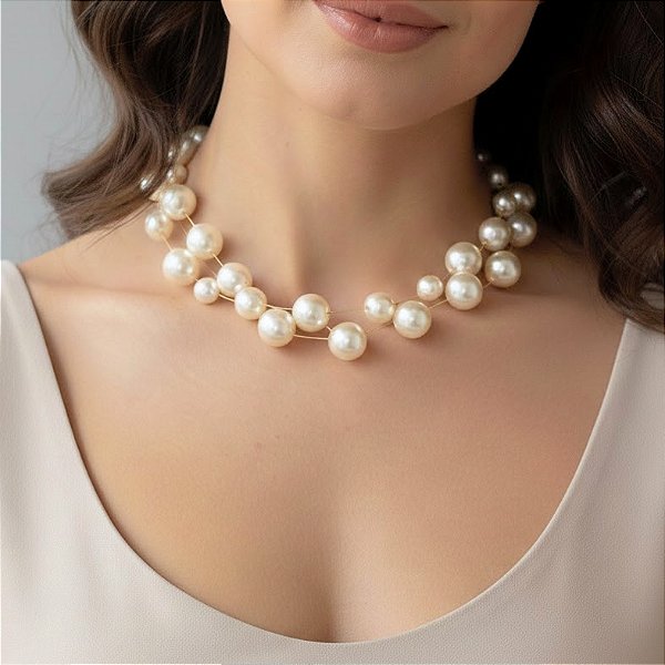 Colar em Pérolas Duas Voltas