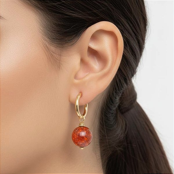 Brinco Argola Cristal Bombardeado