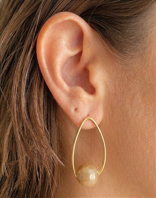 Brinco Vazado Cristal Nude