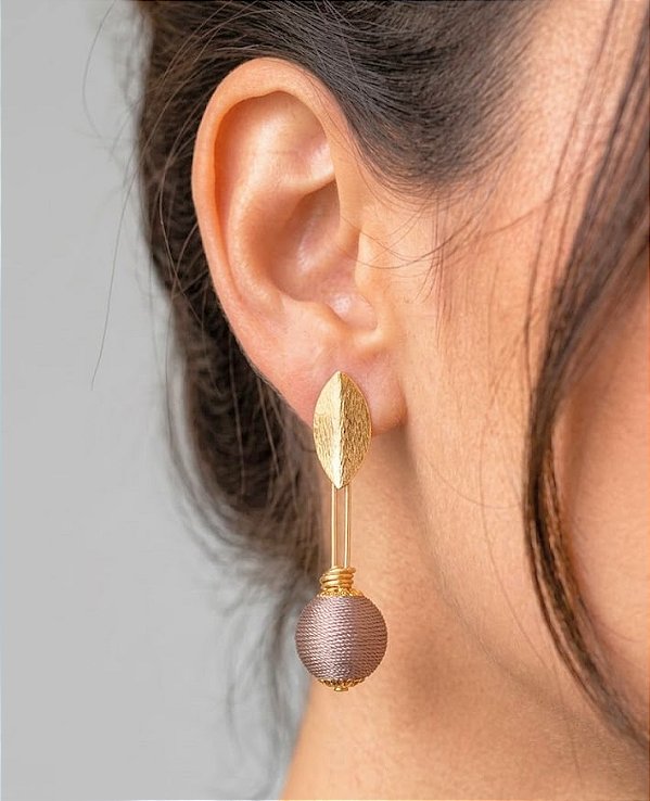 Brinco Banhado Bola Revestida Bronze
