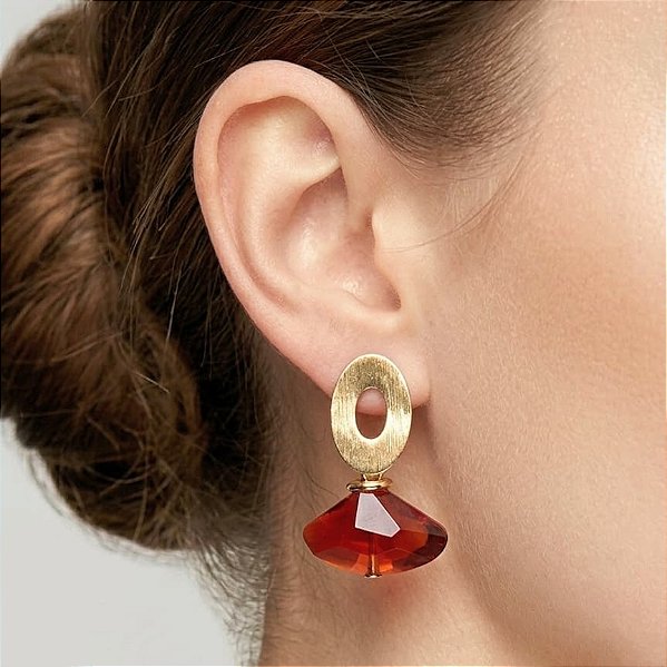 Brinco Cristal Vermelho