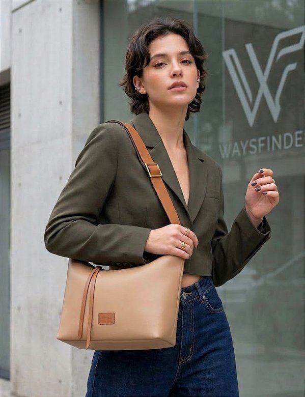 Bolsa Média Nude e Marrom