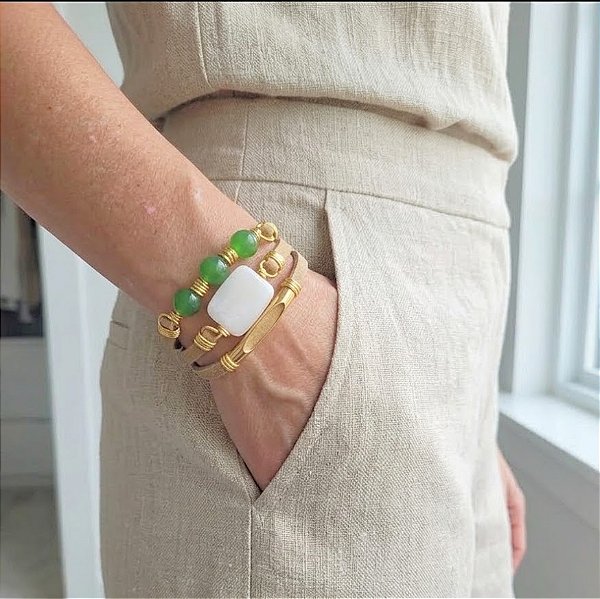 Pulseira Pedras Naturais e Fecho de Imã