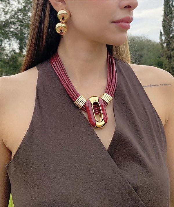 Maxi Marsala Pingente Oval