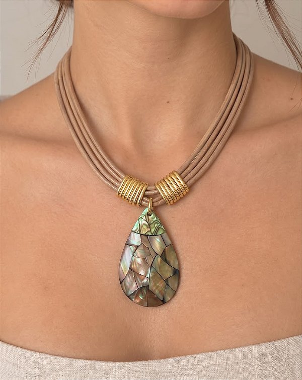 Colar Nude Abalone Gota