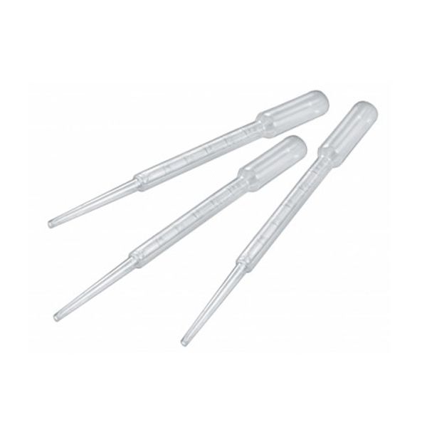 PIPETA PASTEUR (PLÁSTICA) DESCARTÁVEL GRADUADA 3ML NÃO ESTÉRIL - PACOTE COM 500 UNIDADES